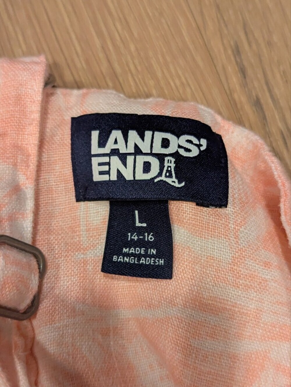 Lands' End Peach and White Linen Dress - Picture 5 of 8